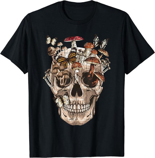 Mushroom Clothing Mushroom Collector Mushroom Skull Collecting Gift T-Shirt