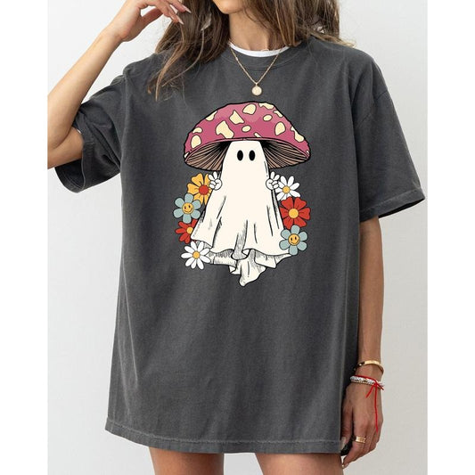 Mushroom Ghost, Skeleton, Spooky, Funny, Witch, Aesthetic, Meme, Halloween, Costume, Tshirt, Women's, Comfort Colors Tee, Spooky, Tshirt, Witch, Pumpkin, Ghost, Skeleton