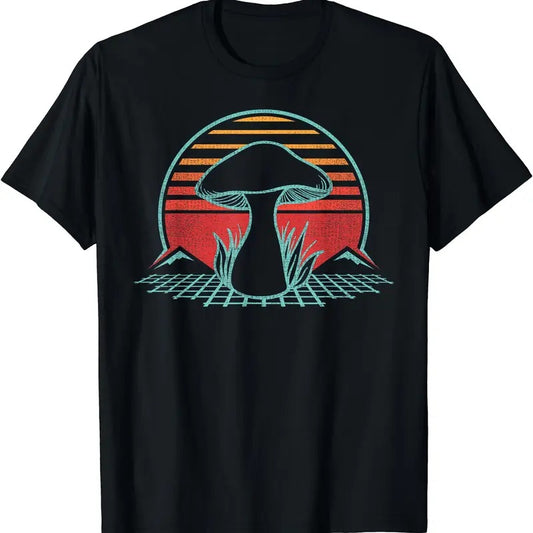 Mushroom Mycology Fungi Lover Retro Vintage 80s Style T-Shirt | Unisex Cotton Tee, Short Sleeve, Crewneck, Size S-5XL