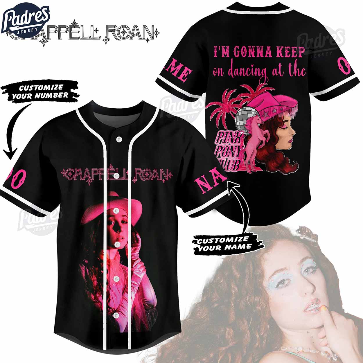 Music Chappell Roan Singer Baseball Jersey - Padres Jersey Oasis: Elevate Your Baseball Style Game T-Shirts,... (Image 1)