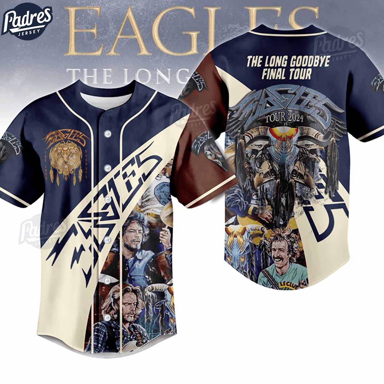 Music Eagles The Long Goodbye Final Tour Custom Baseball Jersey - Padres Jersey Oasis: Elevate Your Baseball Style Game