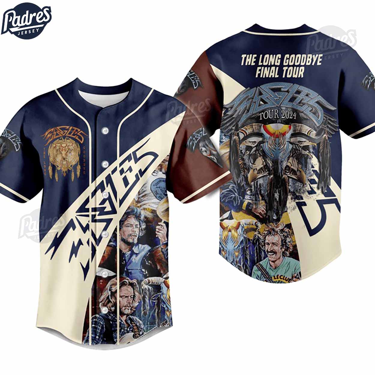 Music Eagles The Long Goodbye Final Tour Custom Baseball Jersey - Padres Jersey Oasis: Elevate Your Baseball Style Game
