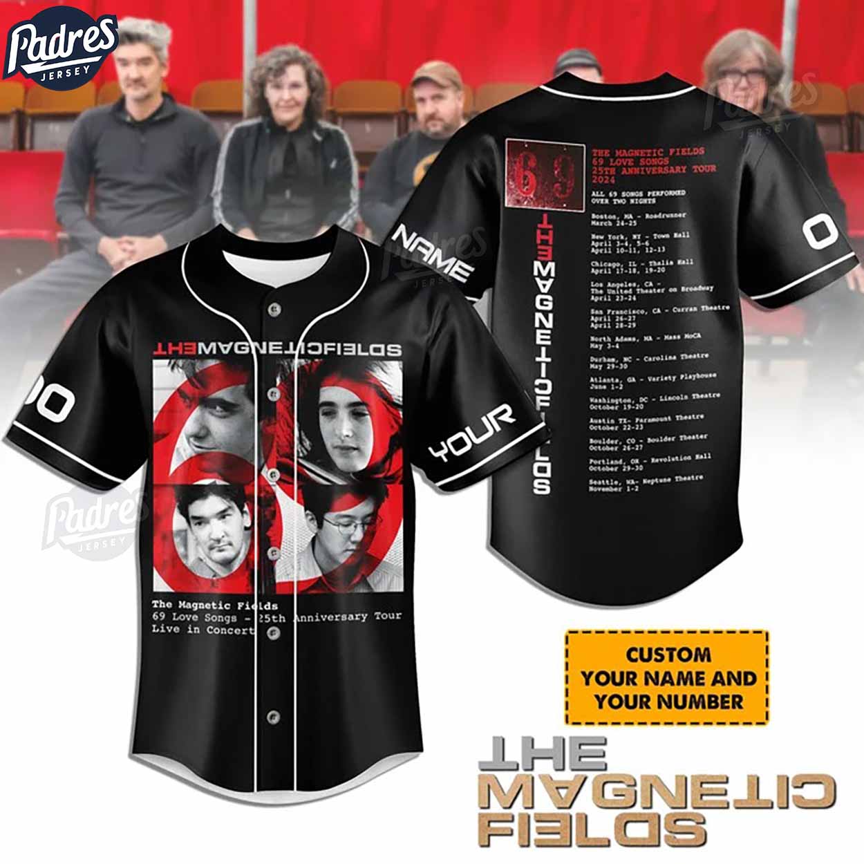 Music The Magnetic Fields Band Baseball Jersey - Padres Jersey Oasis: Elevate Your Baseball Style Game... (Image 1)