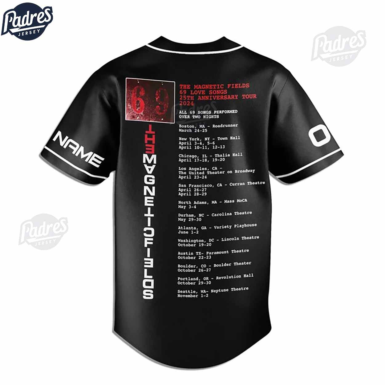 Music The Magnetic Fields Band Baseball Jersey - Padres Jersey Oasis: Elevate Your Baseball Style Game... (Image 3)