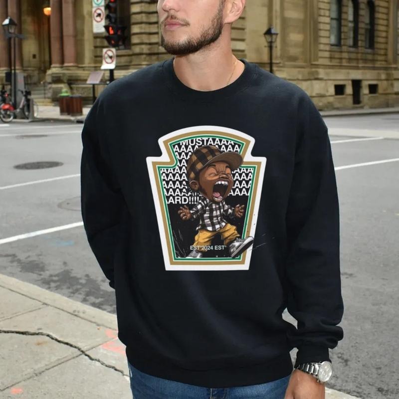 Mustard Shirt, Hip Hop Merch, West Coast Streetwear, Mustaaaard Sweatshirt, Funny Gift For Hip Hop Lover, Unisex Sweater Pullover Tee