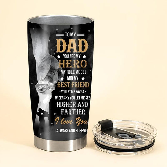 My Dad is My Hero Tumbler, Unique Dad Tumbler, Funny Dad Gift From Child, Fathers Day Gift, Dad Water Bottle, Father Birthday Gift, Papa Travel Mug