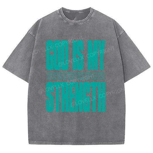 My God Strenght Washed T-Shirt, Christian Jesus  t shirts, Vintage 90s Graphic Tee Gift Cotton Top Womenswear Bottom