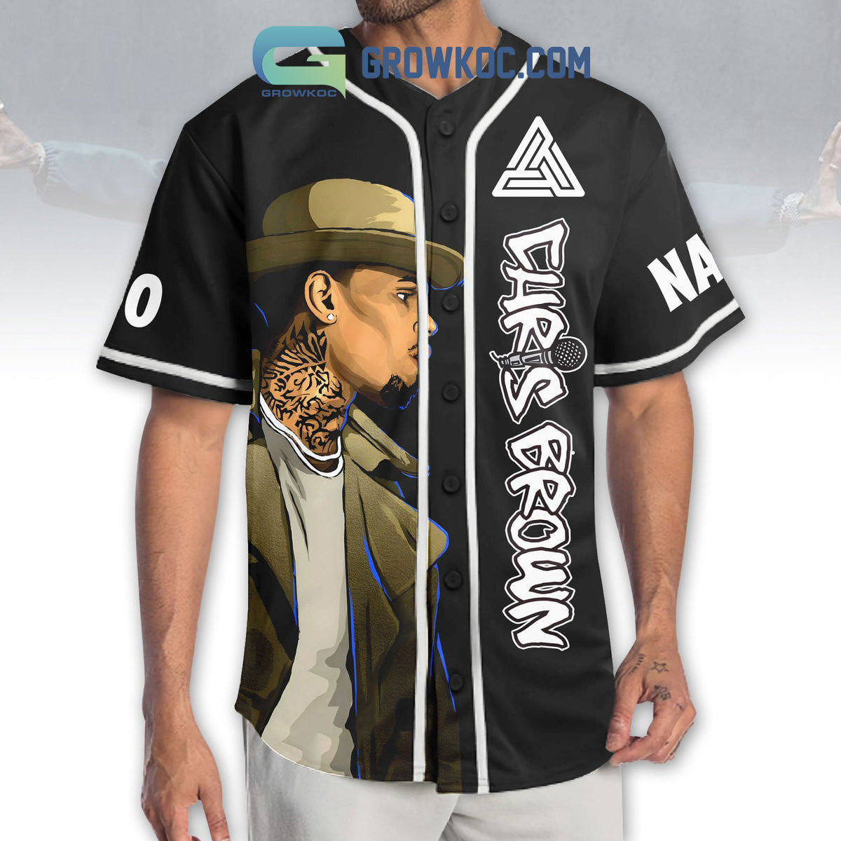 My Heart Big But It Beat Quiet Chris Brown Personalized Baseball Jersey