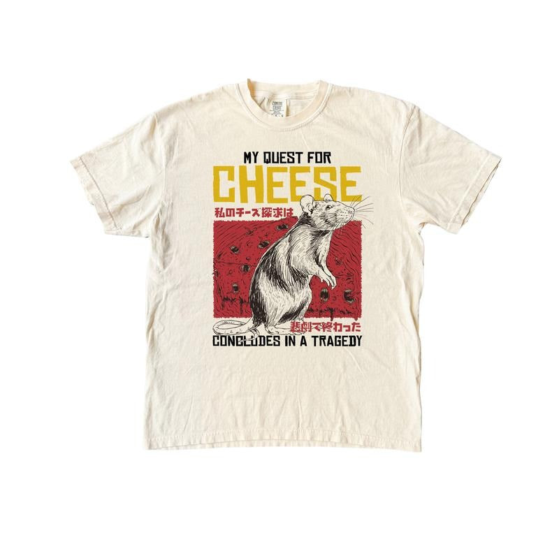 My Quest For Cheese T Shirt, Funny Mouse Comfort Colors T-Shirt