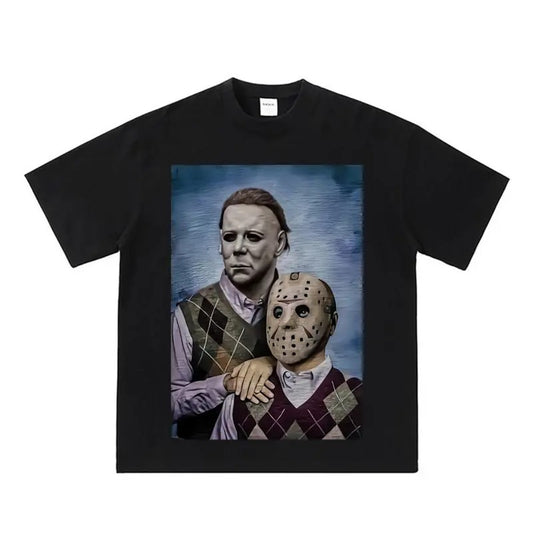 Myers and Jason Voorhees T-shirt Step Brothers Movie Halloween Frights