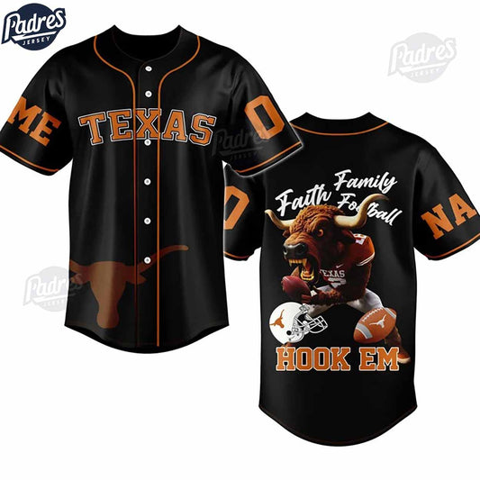 NCAA Texas Longhorns Football Custom Baseball Jersey - Padres Jersey Oasis: Elevate Your Baseball Style Game... (Image 1)