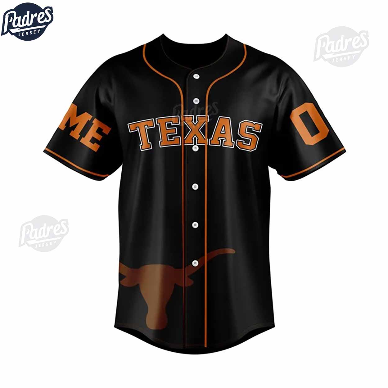 NCAA Texas Longhorns Football Custom Baseball Jersey - Padres Jersey Oasis: Elevate Your Baseball Style Game... (Image 2)