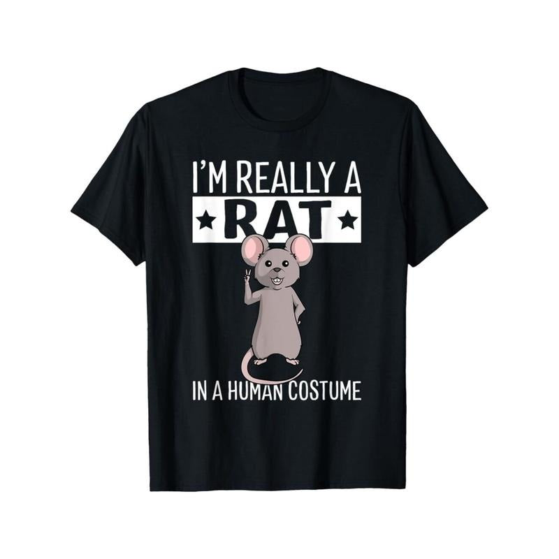 NEW LIMITED I'm Really A Rat In A Human Costume Halloween Funny T-Shirt Made in USA