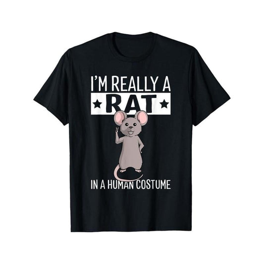 NEW LIMITED I'm Really A Rat In A Human Costume Halloween Funny T-Shirt Made in USA