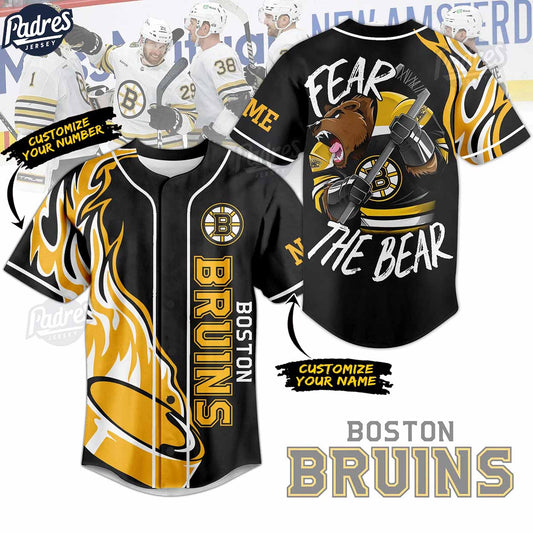 NHL Boston Bruins Fear The Bear Baseball Jersey - Padres Jersey Oasis: Elevate Your Baseball Style Game... (Image 1)