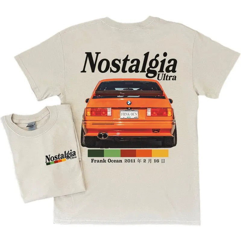 NOSTALGIA ULTRA v2 Front & Back Design Short Sleeve Shirt Classic Menswear Top Embroidered Hoodie