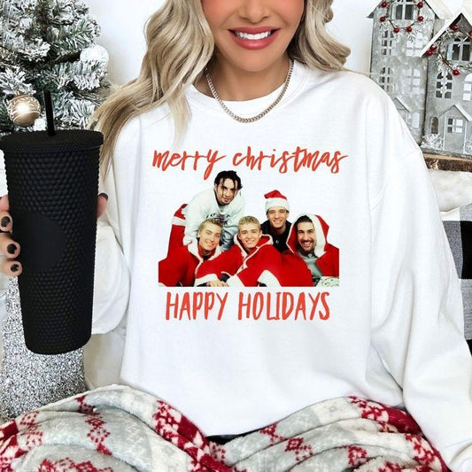 NSYNC* Christmas Sweatshirt Merry Christmas and Happy Holidays