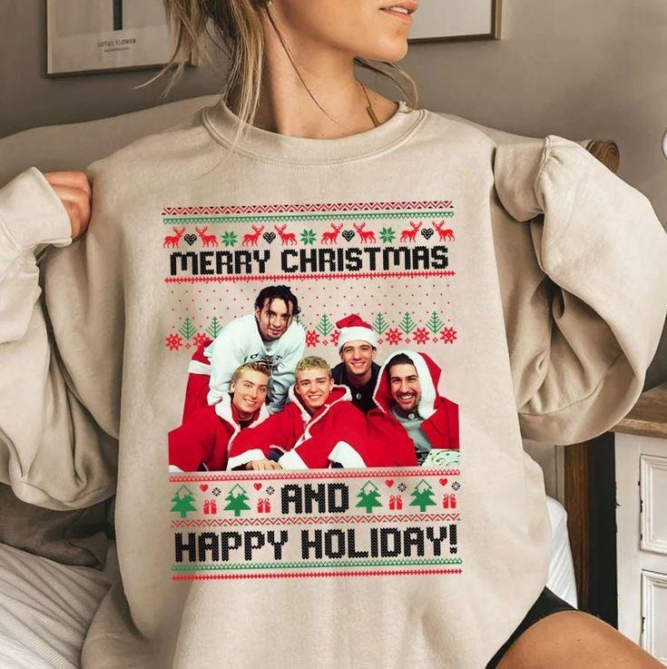 NSYNC Merry Christmas, Nsync Christmas Sweatshirt, Retro Ugly Christmas Sweatshirt, 90s Christmas Sweatshirt, Holiday Sweatshirts