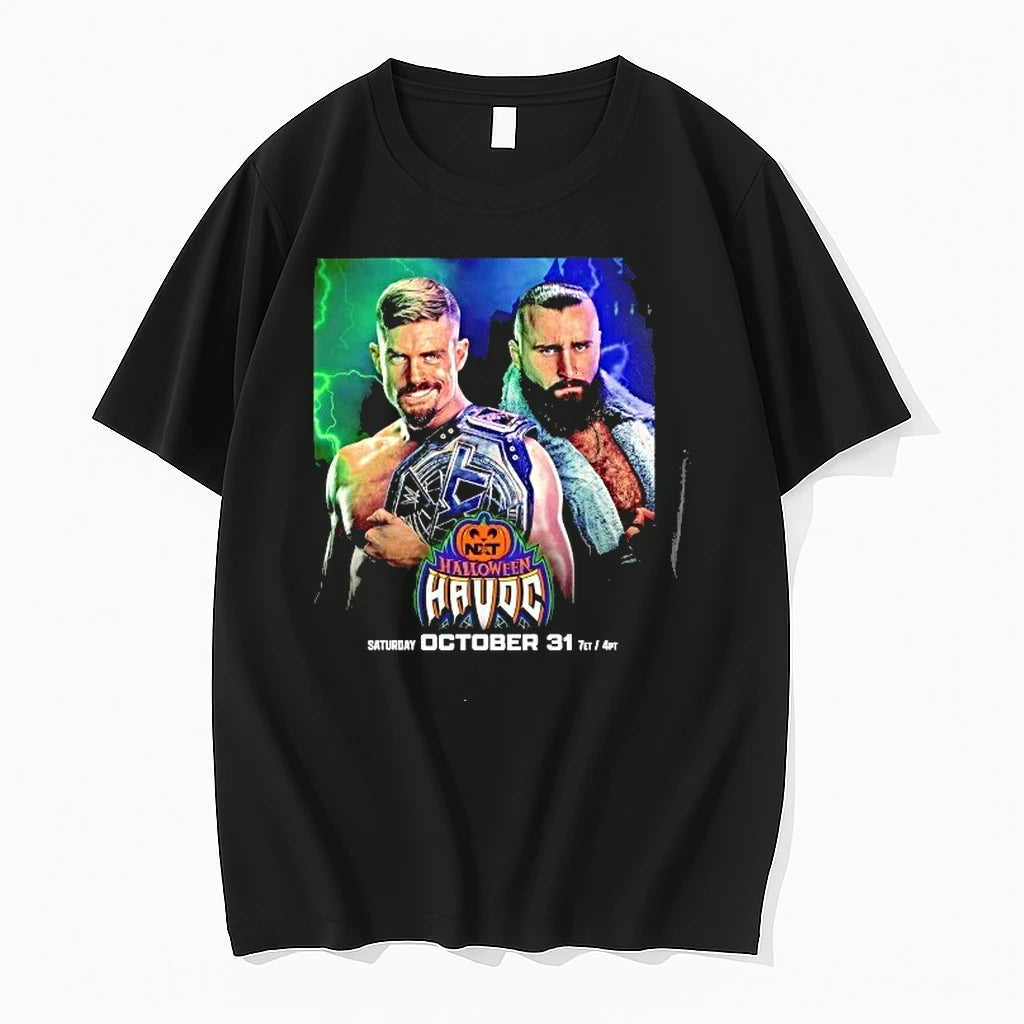 Nxt Halloween Havoc Saturday October 31 Event Mens Black Tees Front Tshirts Sweater