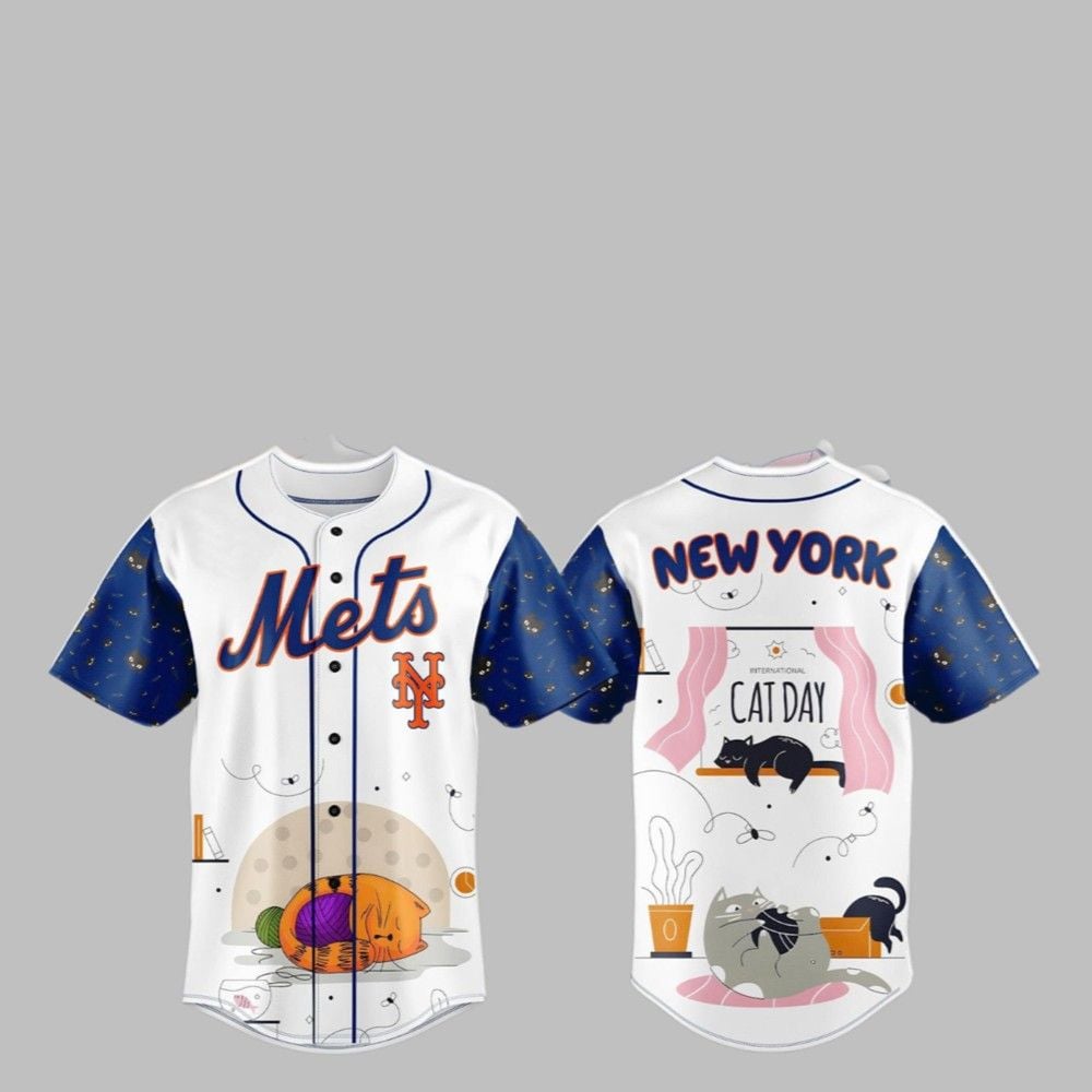 NY Mets 2025 International Cat Day Jersey - Grishko.com T-Shirts, Hoodie, Sweatshirt | WearSparks.com (Image 1)