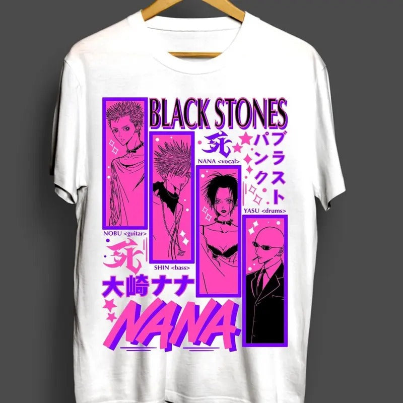 Nana Osaki T-Shirt Black Stones Girl Kawaii Manga Anime Graphic Shirt All Size