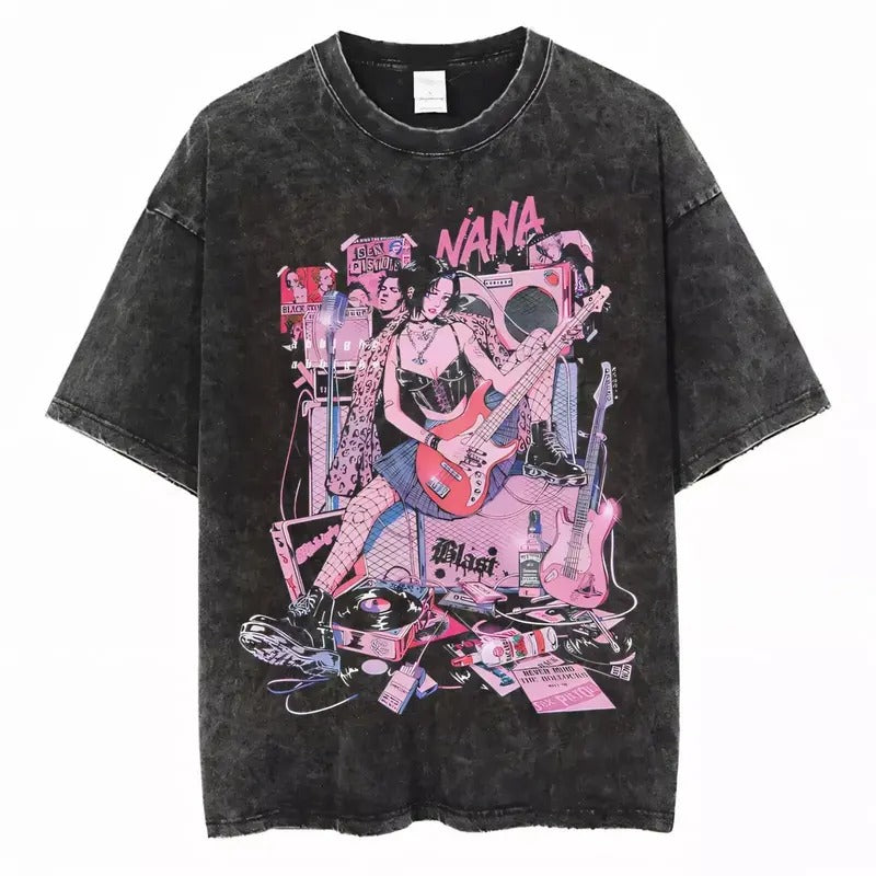 Nana T-shirt from Nana Anime - Unisex Retro Tee Black Stones Shirt