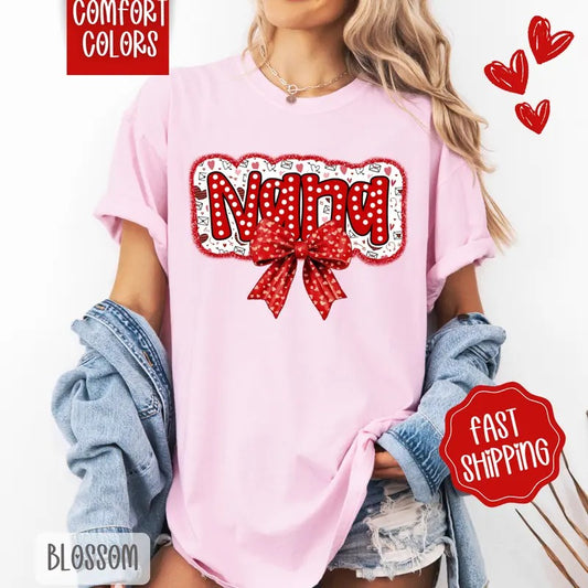 Nana Valentine Shirt Comfort Colors, Valentine's Day Women's Tee, Cute Women's Tshirt