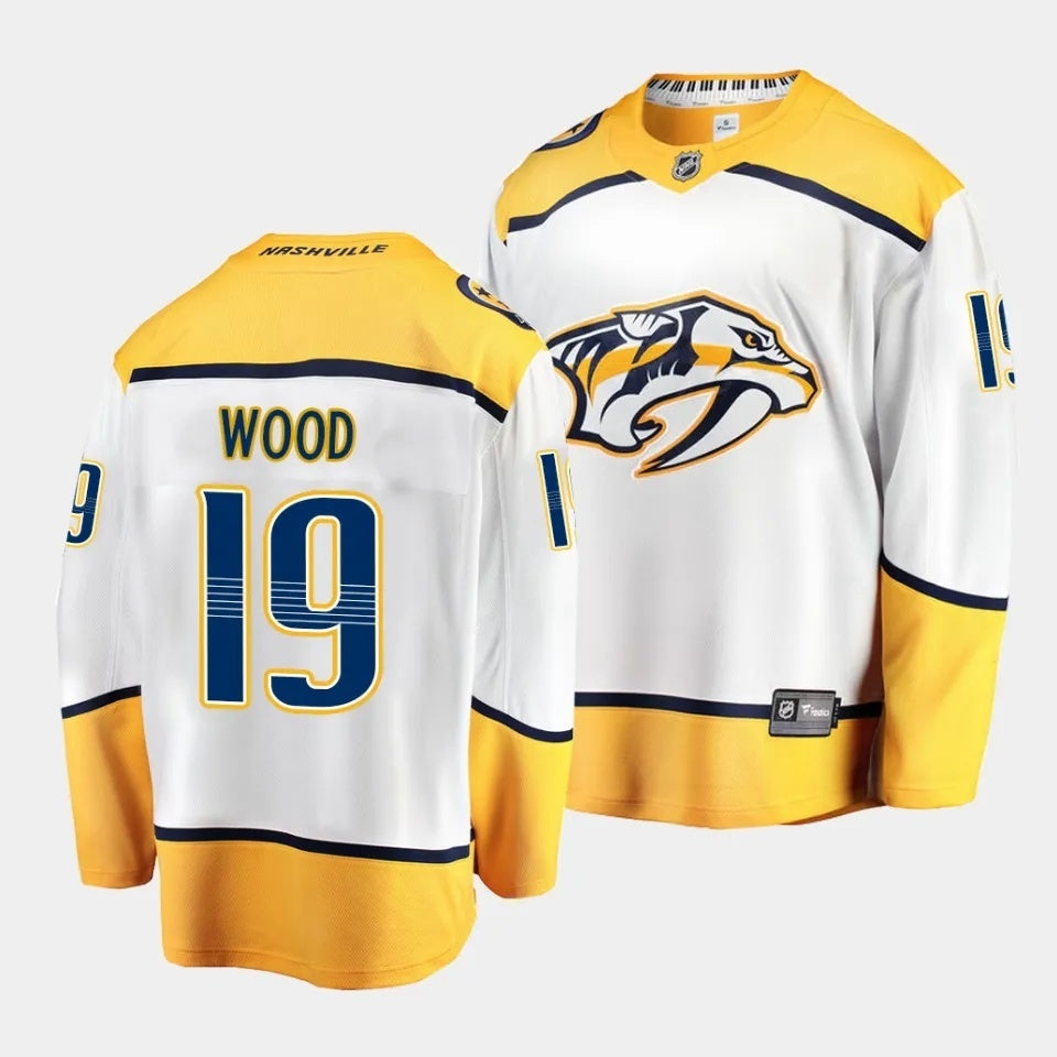 Nashville Predators #19 Matthew Wood Away White Jersey 2023 NHL Draft