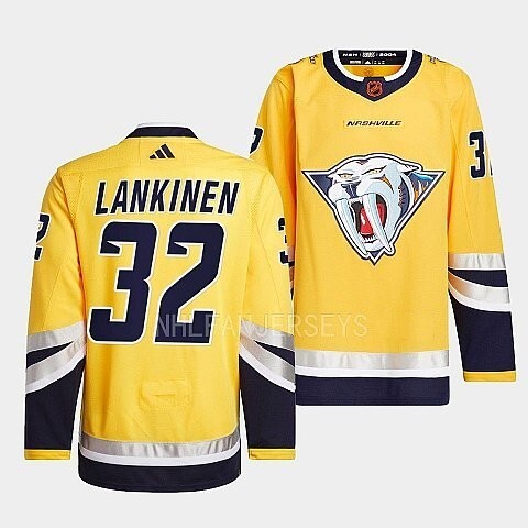 Nashville Predators #32 kevin-lankinen-yellow-2022reverse-retro-2.0-authentic-primegreen-jersey_conew1