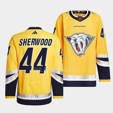 Nashville Predators #44 kiefer-sherwood-yellow-2022reverse-retro-2.0-authentic-primegreen-jersey_conew1