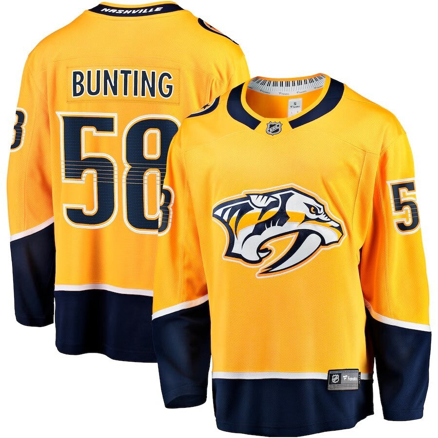 Nashville Predators #58 Michael Bunting Home Breakaway Jersey - Gold