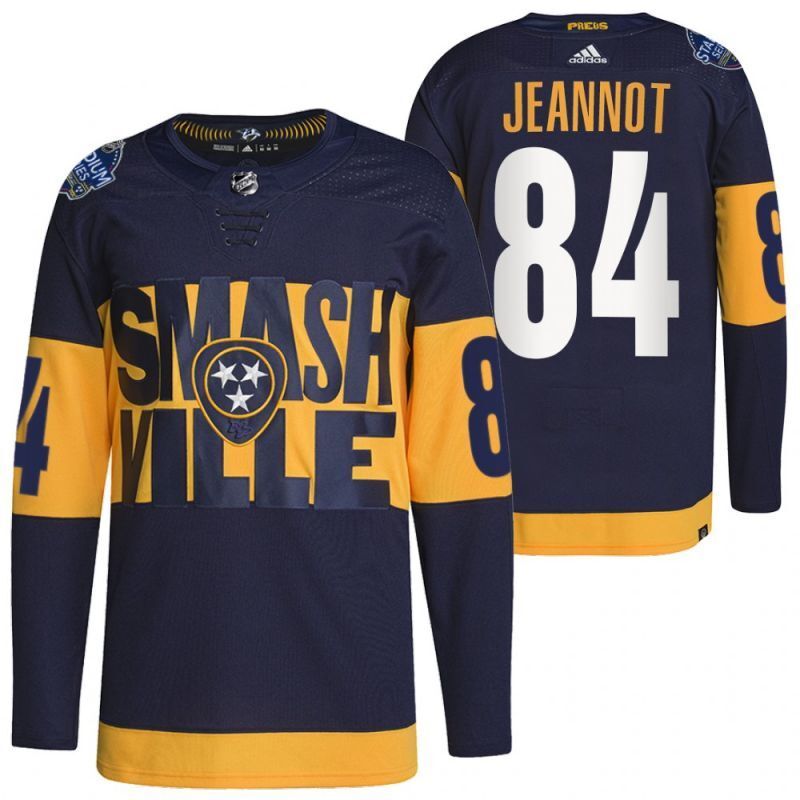 Nashville Predators #84 tanner-jeannot-predators-navy-2022-stadium-series-primegreen-authentic-jersey
