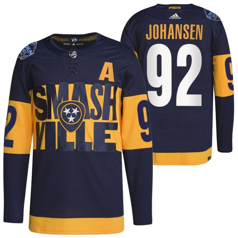 Nashville Predators #92 ryan-johansen-predators-navy-2022-stadium-series-primegreen-authentic-jersey