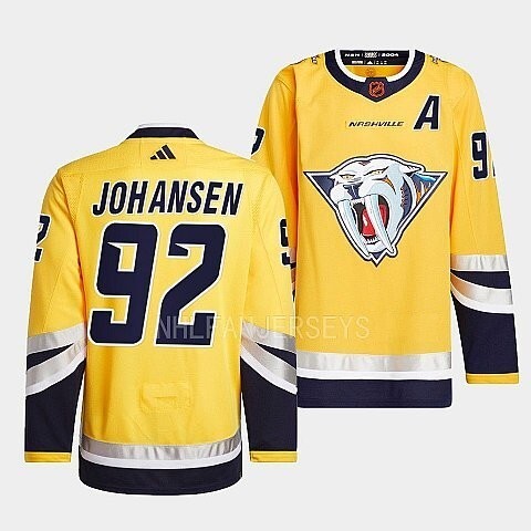 Nashville Predators #92 ryan-johansen-yellow-2022reverse-retro-2.0-authentic-primegreen-jersey_conew1