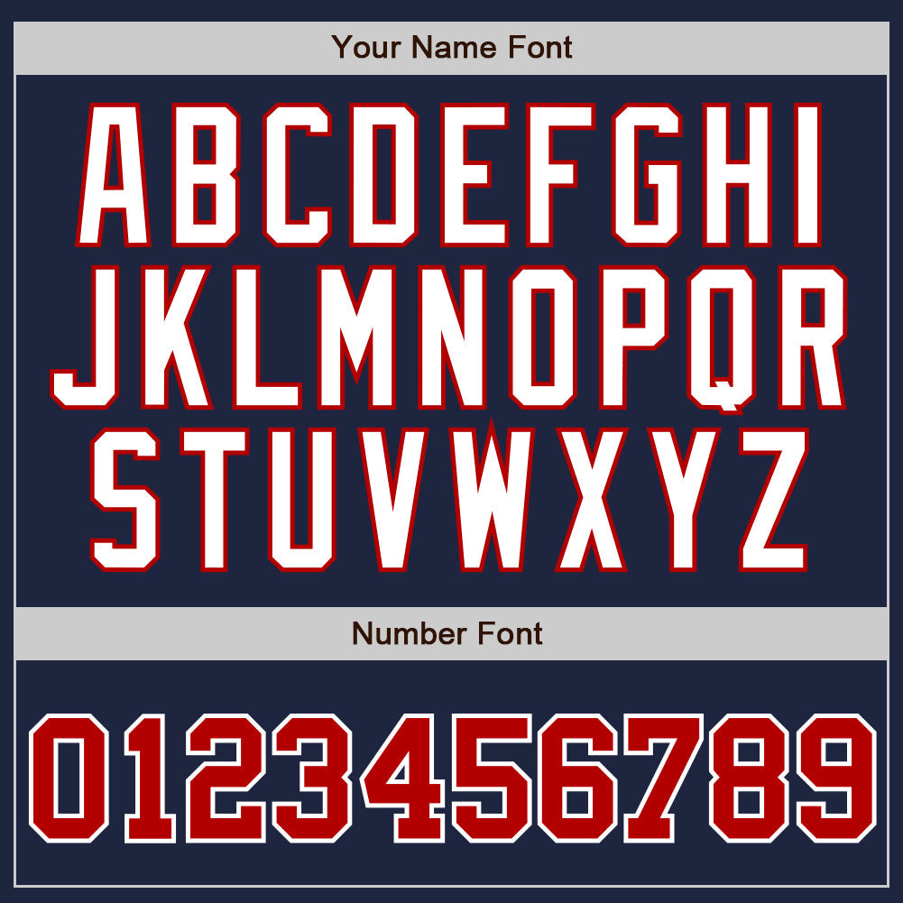 Custom Navy Red Pinstripe Red-White Authentic Baseball Jersey