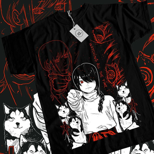 Nayuta T-Shirt S-4XL Chainsaw Man Denji Makima Denji Anime Manga Black Shirt Tshirt S-4XL