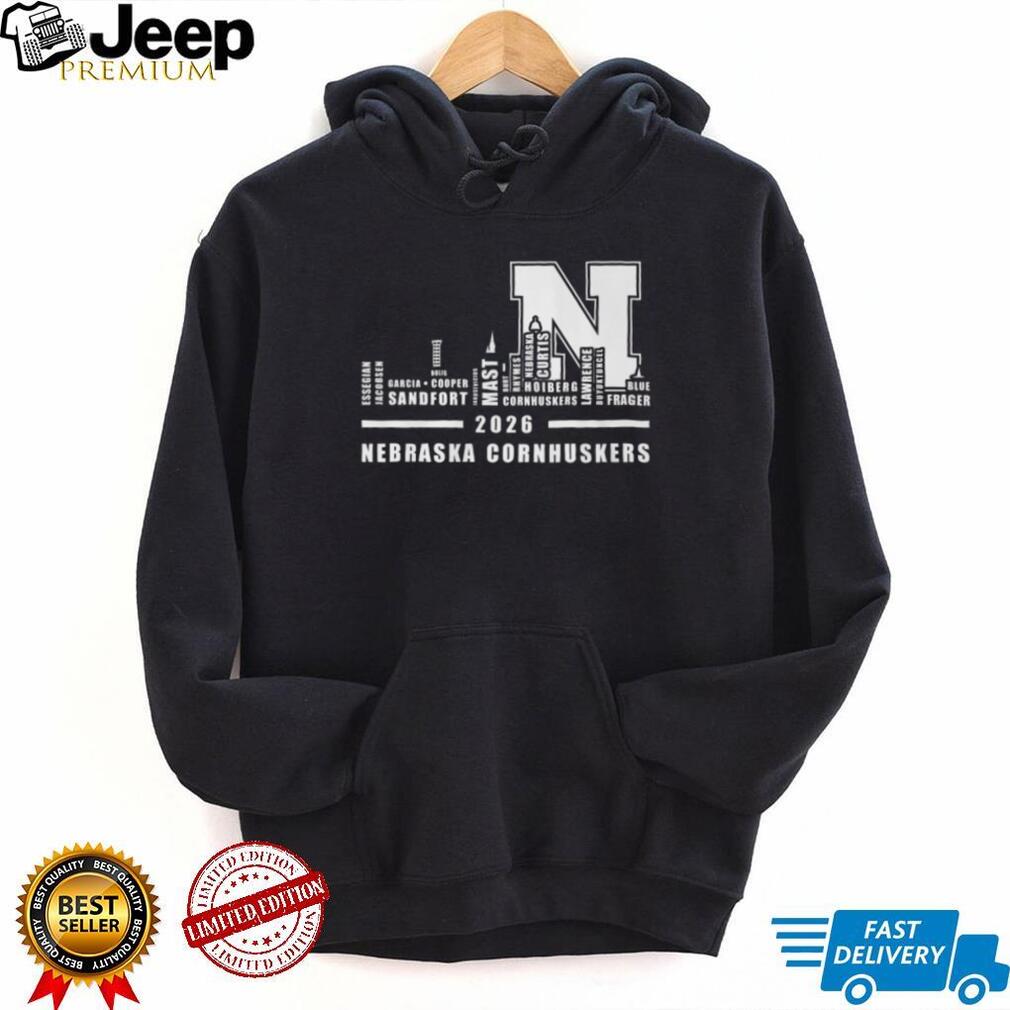 Nebraska Cornhuskers 2026 Basketball Roster Skyline T Shirt