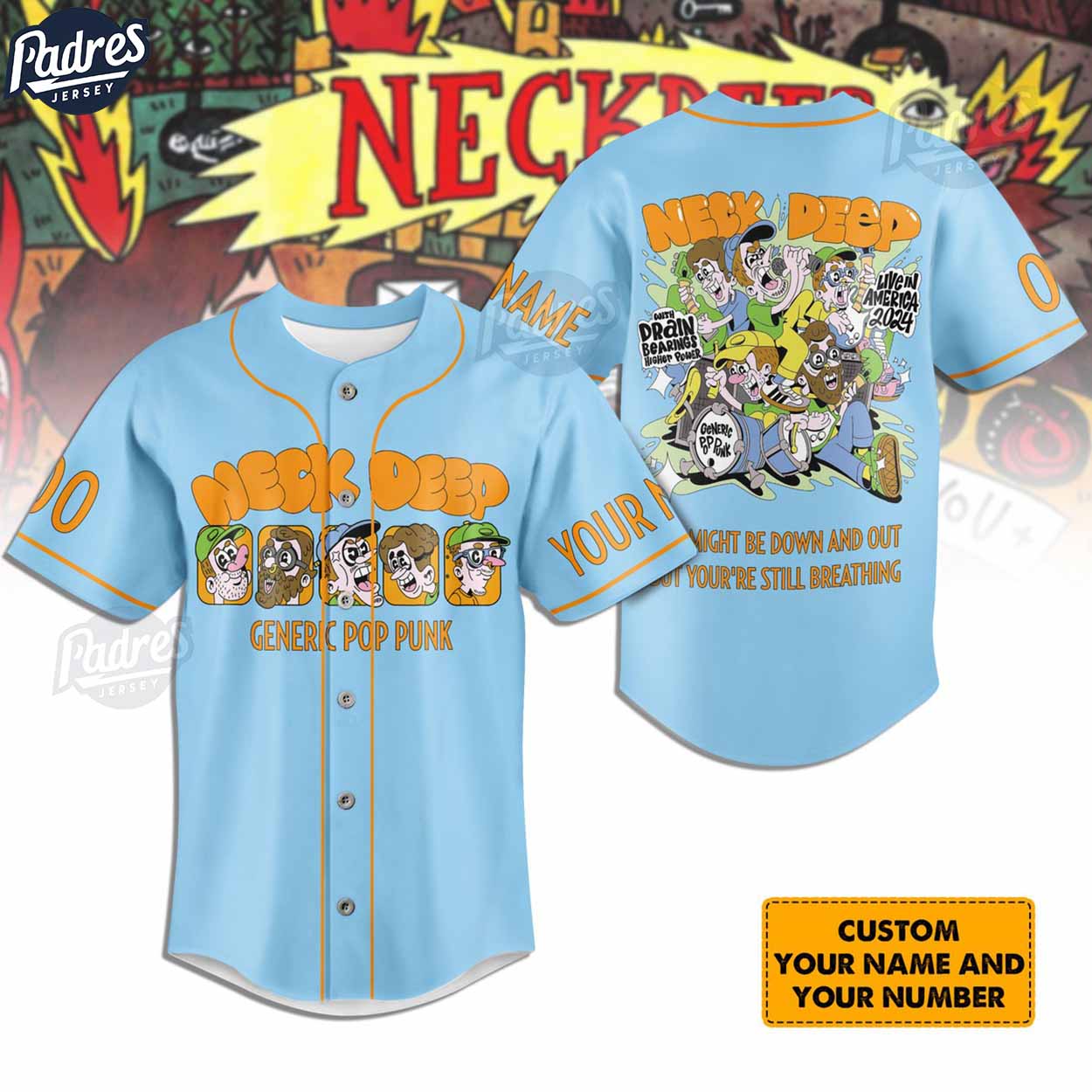Neck Deep Band Custom Baseball Jersey Shirt (Image 1)