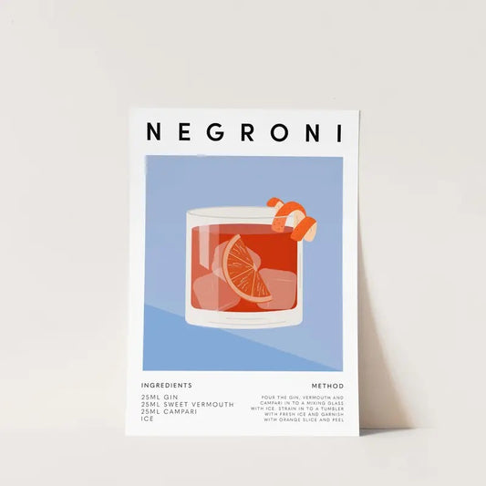 Negroni Cocktail Print, Kitchen Bar Drink Poster, Dining Room Wall Art, Home Bar Accessories, Gifts For Besties Wall Art...