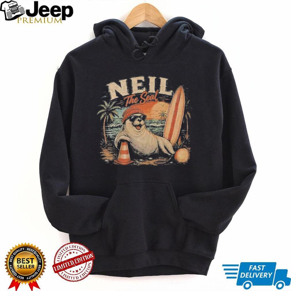Neil The Seal Summer Beach Distressed Surfboard vintage shirt