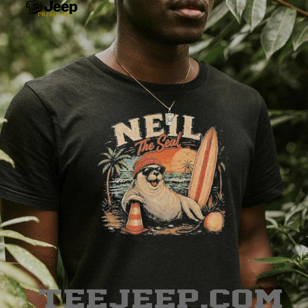 Neil The Seal Summer Beach Distressed Surfboard vintage shirt