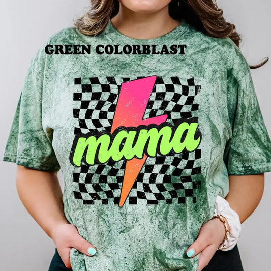 Neon Bolt Mama Shirt ~ Unisex Apparel Relaxed Fit Printed In The USA Clothing Womenswear Casual Comfort Cotton Top Athletic Boho Chic