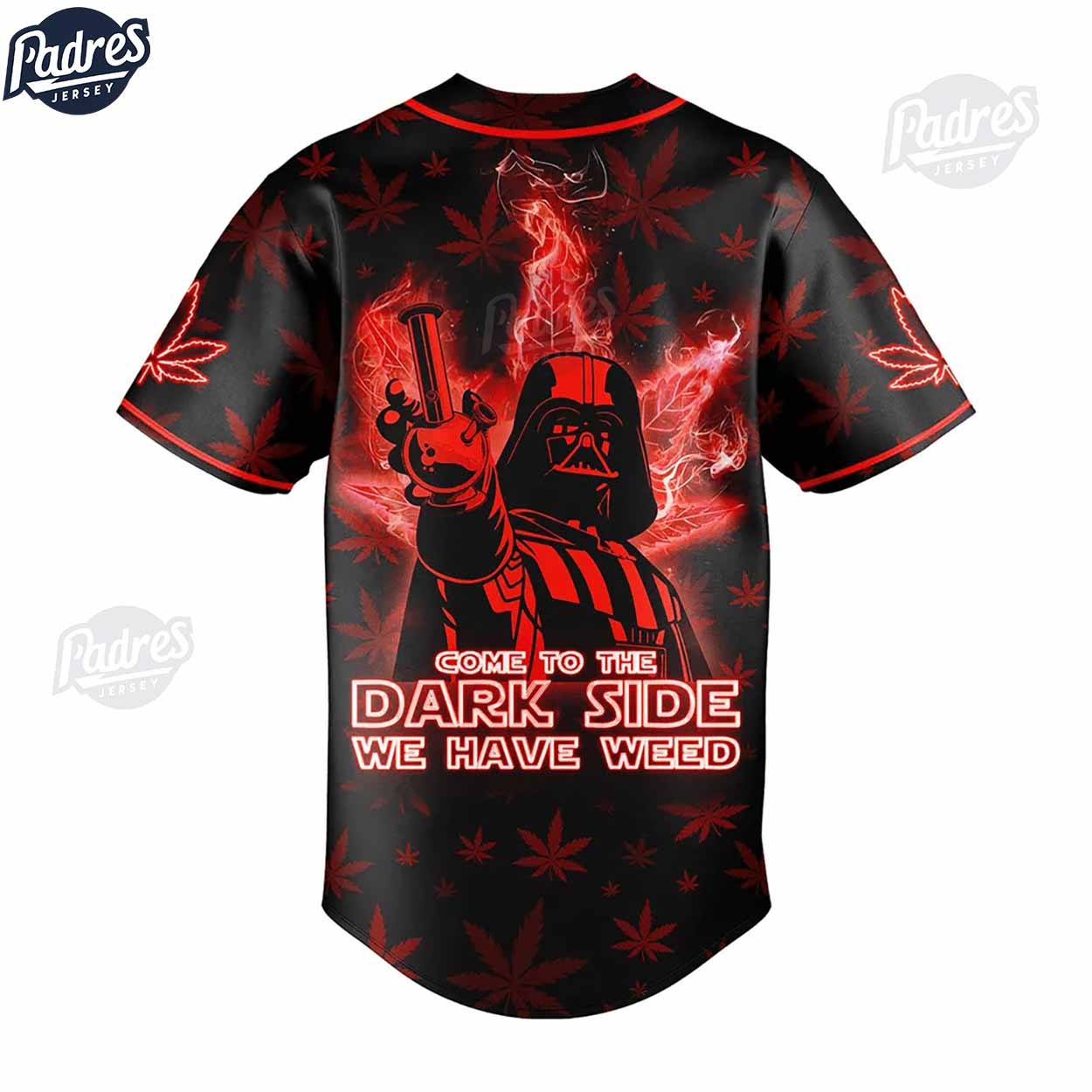 Neon Marijuana Starwars Darth Vader Baseball Jersey Style - Padres Jersey Oasis: Elevate Your Baseball Style... (Image 3)