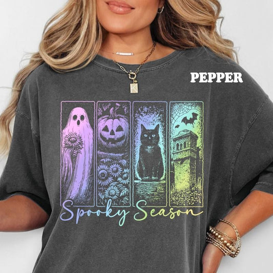 Neon Spooky Season Shirt ~ Unisex Apparel Relaxed Fit Printed In The USA Clothing Womenswear Casual Comfort Cotton Top Athletic Boho Chic