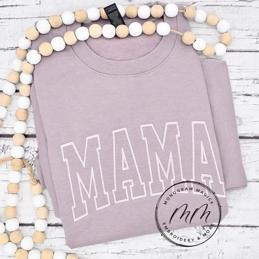 Neutral Monochromatic Mama Sweatshirt, Embroidered Mama Sweatshirt, Tone on Tone Sweatshirt, Womenswear Clothing, Comfort...