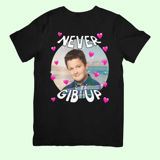Never Gib Up Funny Cute Meme Gen Z T-Shirt Menswear Top Hoodie, Sweatshirt | WearSparks.com