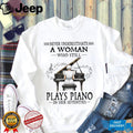 Never Underestimate A Woman Who Plays Piano Vintage Seventies Classical Musician Women Shirt