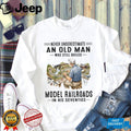 Never Underestimate An Old Man Model Railroads Builder Seventies Vintage Hobby Men Shirt