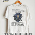 Never Underestimate An Old Man Police Shield T Shirt Hero Cop Gift