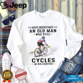 Never Underestimate Old Man Cycling Road Bike In Eighties Shirt